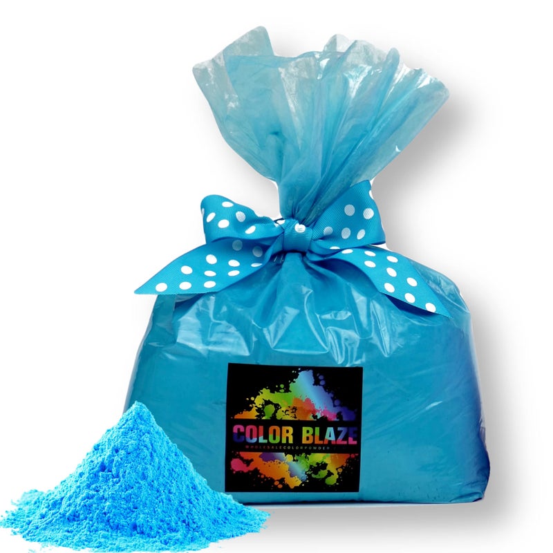 Color Blaze Holi Colored Powder - 5 lbs of Blue Powdered Color - for Fun Runs, Color Toss, Rangoli, Powder War, Backyard Party & Festivals - Pack of 1 Colorful Bag - 5 Pounds in Bulk - Blue - Image 1